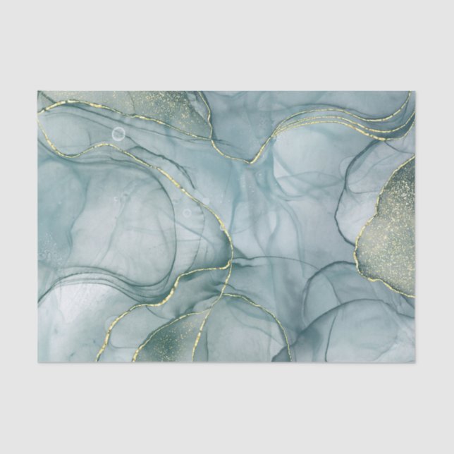 Tissue Paper (25cm x 38cm) - Mint Pattern (Front)