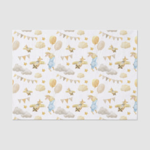 Tissue Paper (25cm x 38cm) - Rabbit With Balloons