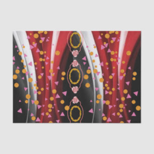 Tissue Paper Abstract Red Black White