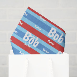 Tissue Paper, Barbershop Barber Red White Blue  Paper