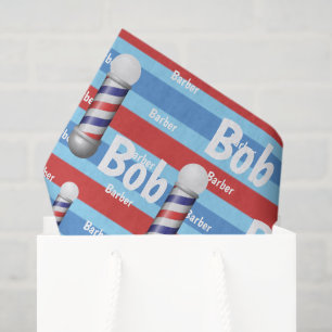 Tissue Paper, Barbershop BarberpoleRed White Blue Paper