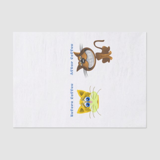 Tissue Paper Before & After Coffee Cats (Front)