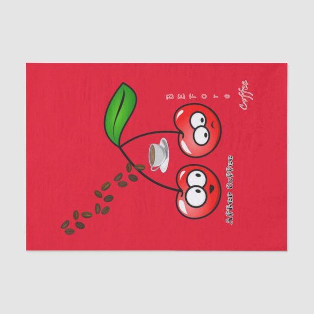 Tissue Paper Before & After Coffee Cherries (Front)