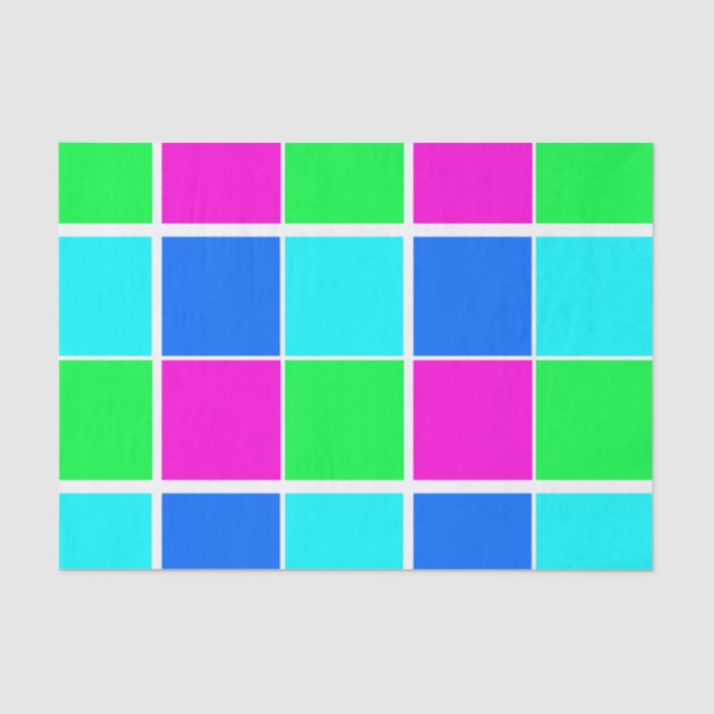 Tissue Paper Blue Green Pink Colours (Front)