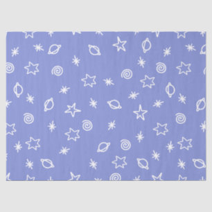 Tissue Paper Blue Space Doodle Stars Planets