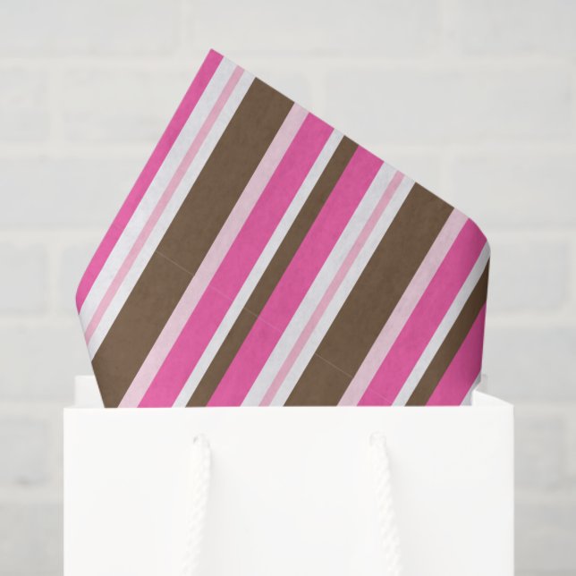 Tissue Paper Brown & Pink Stripe (Gift Bag)