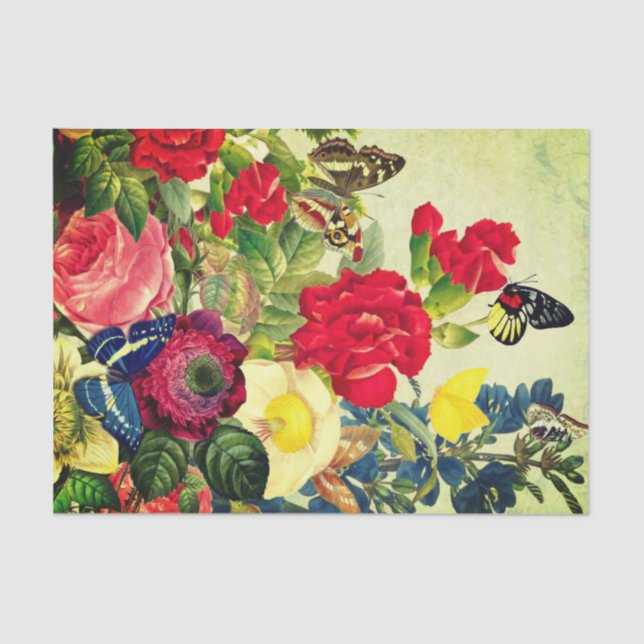 Tissue Paper Butterflies and Flowers (Front)