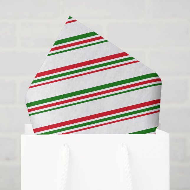 Tissue Paper-Candy Cane Striped Tissue Paper (Gift Bag)