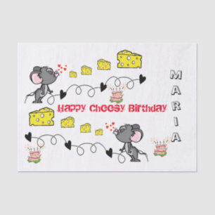 Tissue Paper Cheesey Mousey Kisses Happy Birthday