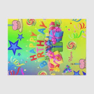Tissue Paper Colorful Happy Birthday