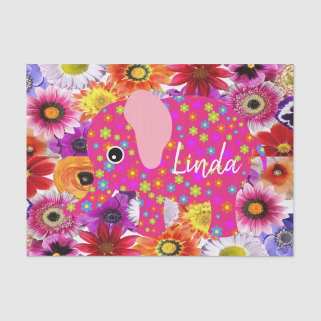 Tissue Paper Colourful Elephant (Front)