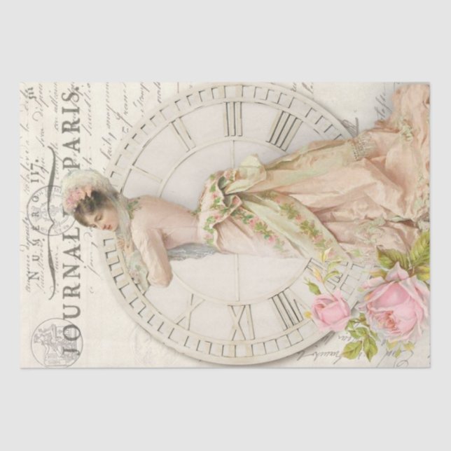 Tissue Paper Decoupage - Journal Paris Vintage (Front)