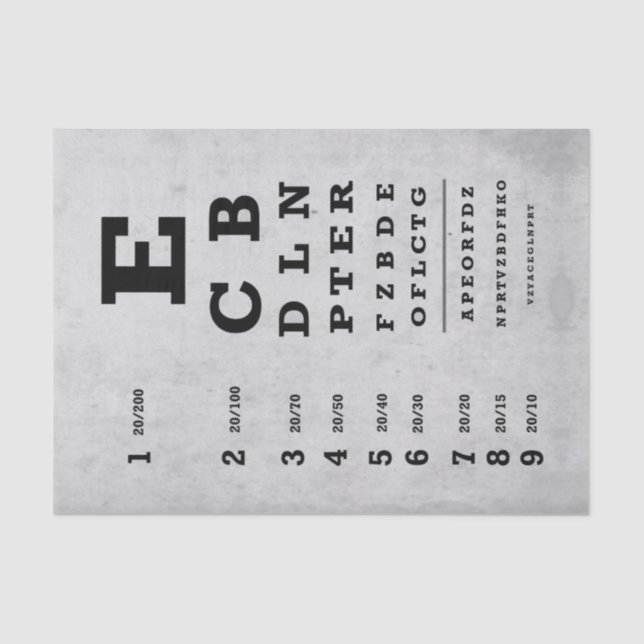 Tissue Paper/Decoupage Tissue Paper Gray Eye Chart (Front)