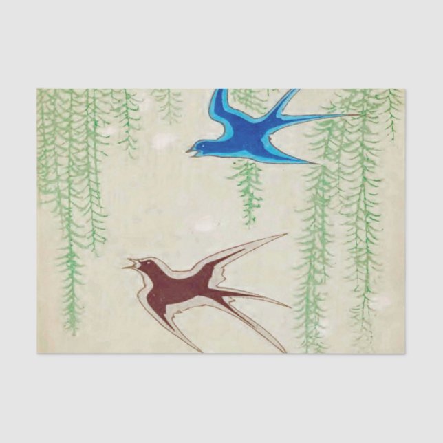 Tissue Paper for Crafting - Antique Birds (Front)