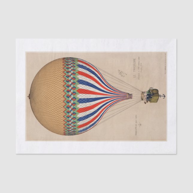 TISSUE PAPER : FRENCH FLAG THEMED BALOON (Front)