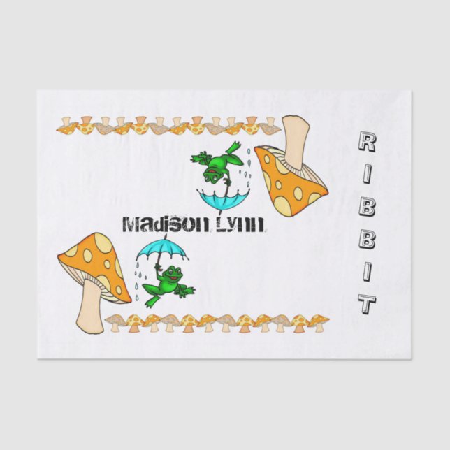 Tissue Paper Frog Ribbit Mushroom (Front)