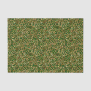 Tissue Paper - Green And Gold Pattern