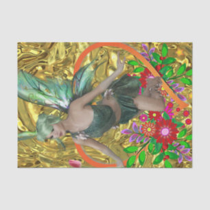 Tissue Paper Green Fairy Floral