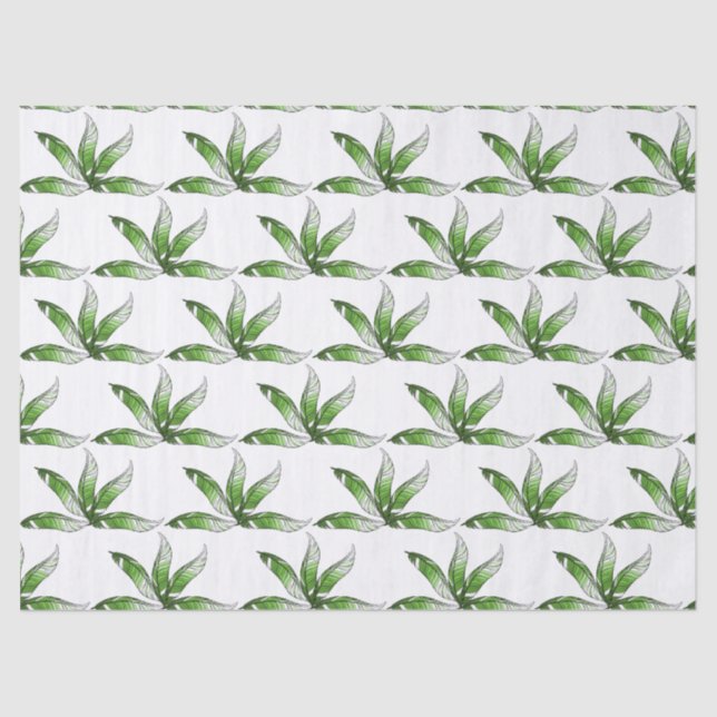 Tissue Paper - Green Feather Design (Front)