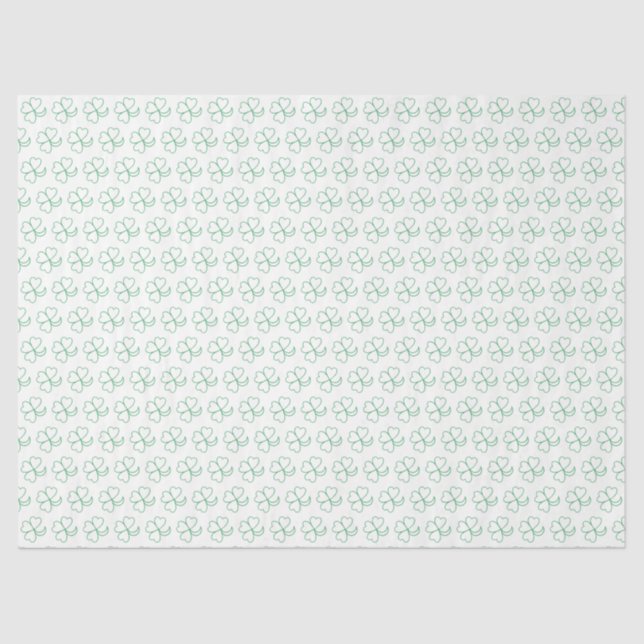 Tissue Paper - Green Shamrock Outlines (Front)