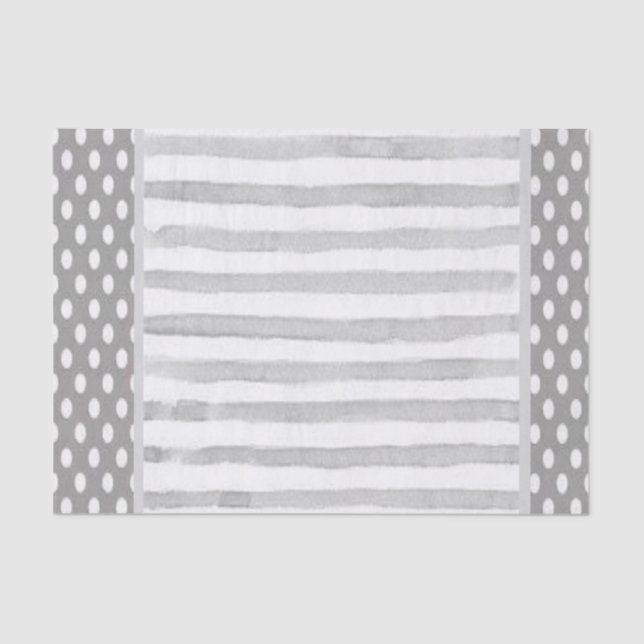 Tissue Paper Grey Stripes Polkadot (Front)
