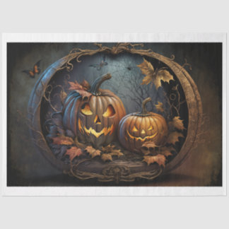 Tissue Paper Halloween Pumpkins