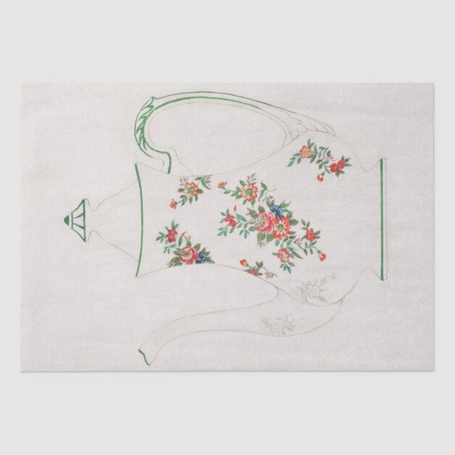 TISSUE PAPER  : JAPANESE : TEAPOT DESIGN FROM 1910 (Front)