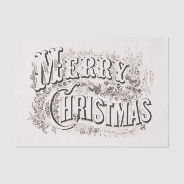 TISSUE PAPER  :  MERRY CHRISTMAS ILLUSTRATION (Front)