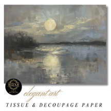 Tissue Paper - Moonlit Landscape in Watercolor