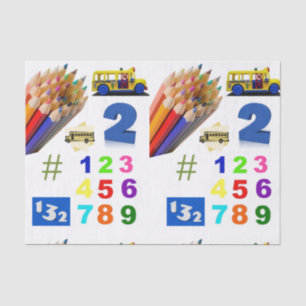 Tissue Paper Numbers School Bus