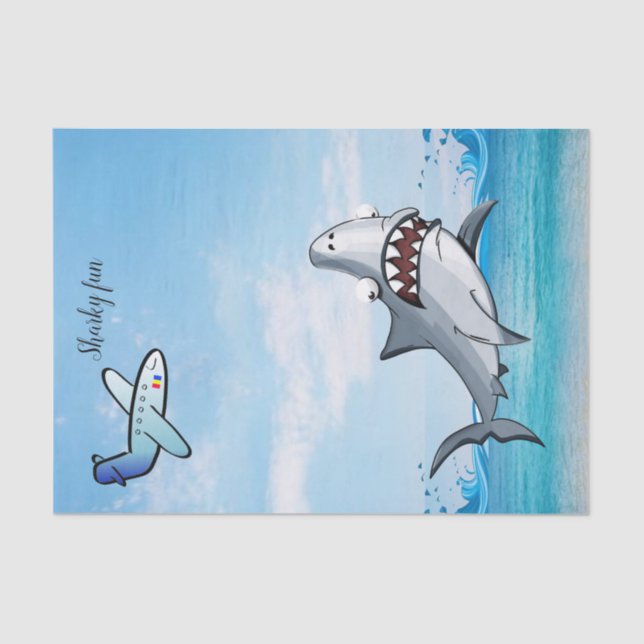 Tissue Paper Ocean Shark Aeroplane Ocean (Front)