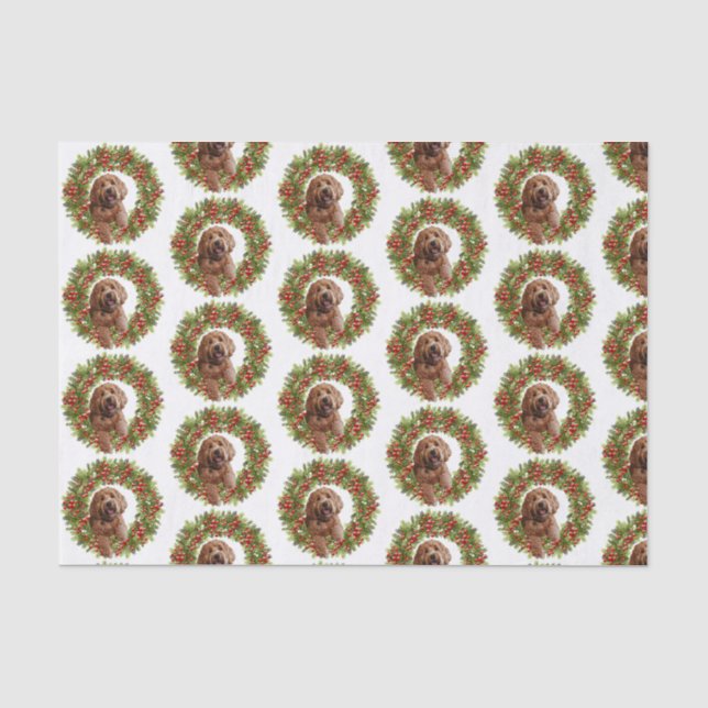 tissue paper of Christmas golden doodle (Front)