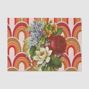 Tissue Paper Orange Floral