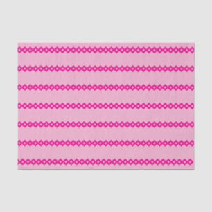 Tissue Paper - Pink Chain of Diamond Shapes