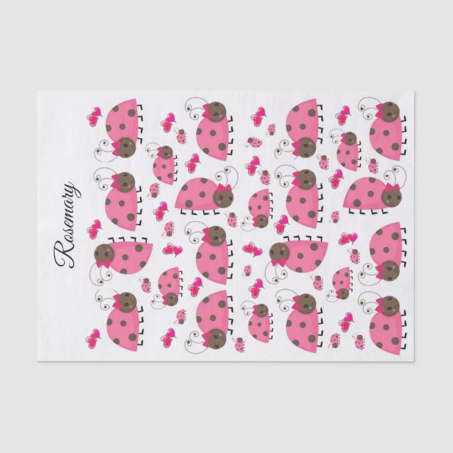 Tissue Paper Pink Ladybugs (Front)