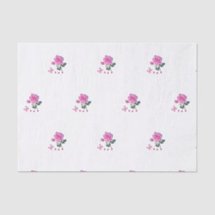 Tissue Paper Pink Rose Butterfly Kisses Hearts