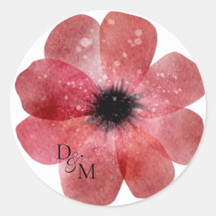 Tissue Paper Poppies  Classic Round Sticker