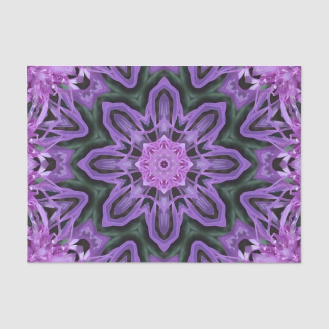 Tissue Paper Purple Flower 2 Kaleidoscope 1 (Front)
