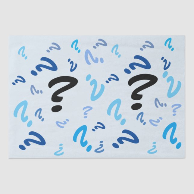Tissue Paper - Question Marks in Blue (Front)