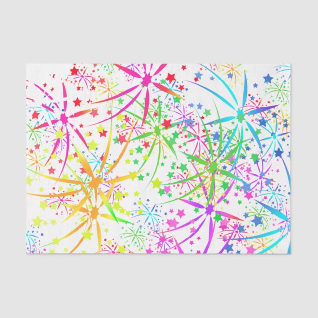 Tissue paper rainbow fireworks star (Front)