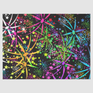 Tissue paper rainbow fireworks star