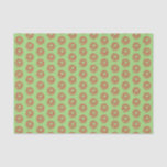 Tissue Paper - Red Christmas Wreath on Green<br><div class="desc">Wreath image of holly and bow is printed in red on light green background. Multiple images are in staggered rows... </div>
