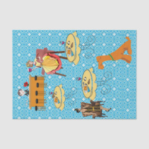 Tissue Paper Retro Woman Dog Dinning