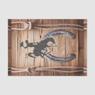 Tissue Paper Rodeo Cowboy Horse Rope Saddle