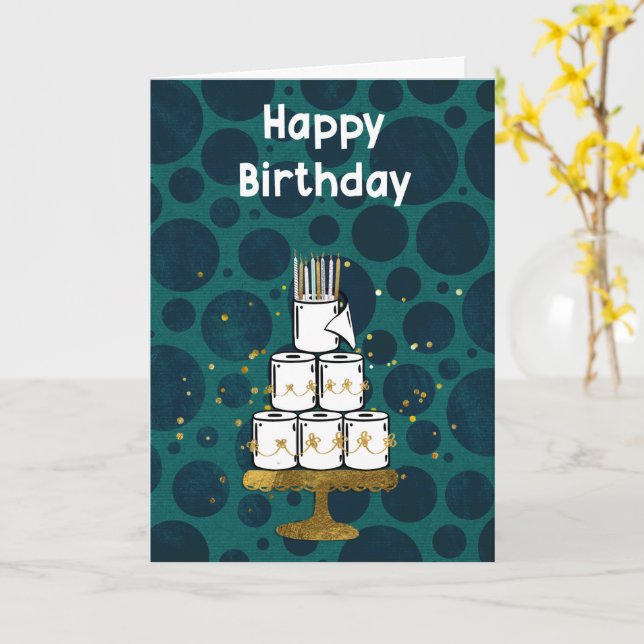 Tissue Paper Roll Cake, Humorous Card (Yellow Flower)
