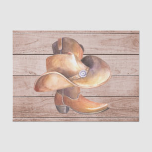 Tissue Paper Set (2) Country Boy on Wood