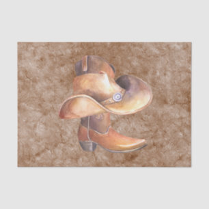 Tissue Paper Set (2) Cowboy's Boot & Hat on Paint