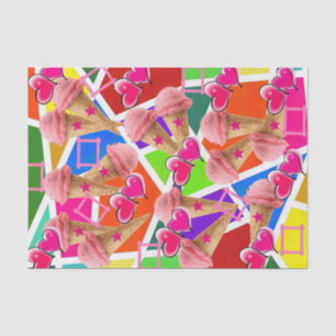 Tissue Paper Strawberry Ice Cream Abstract