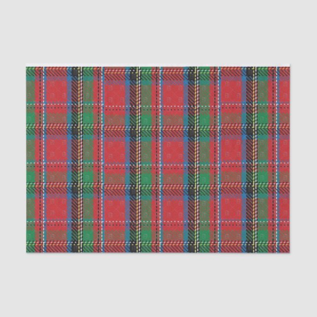 Tissue Paper Stripes Red Blue Green Plaid (Front)