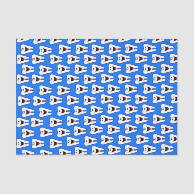 Tissue Paper Teeth Blue Dentists (Front)